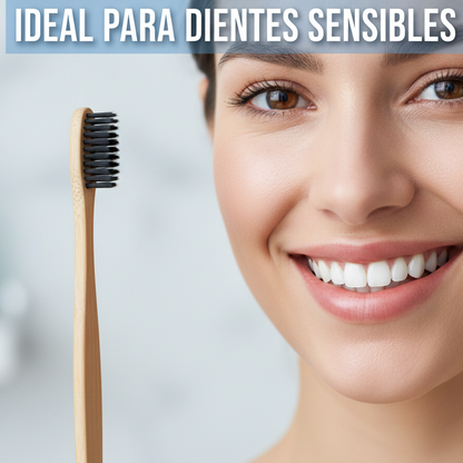 Blanqueador con carbón activo vegano + cepillo de bambú